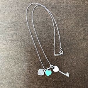 Tiffany and Co Key and Heart Necklace